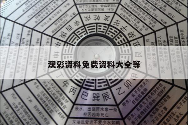 澳彩资料免费资料大全等